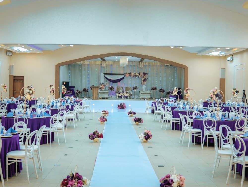 Grand banquet hall at Safari Hotel Qardho